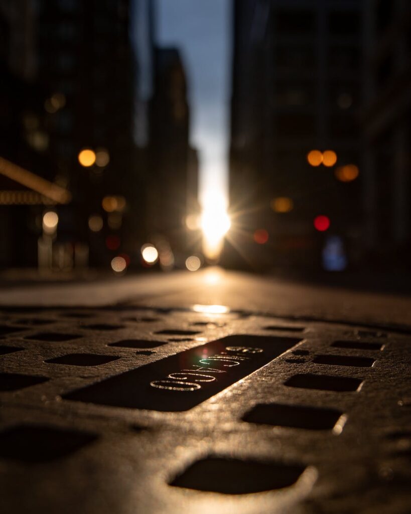 low angle photography of road with bright light